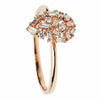 ESTATE WIDE .23CT DIAMOND 18KT ROSE GOLD 3D PEAR SHAPE CLUSTER LOVE FUN RING