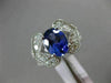 ESTATE LARGE 3.58CT DIAMOND & AAA OVAL TANZANITE 14KT WHITE GOLD ENGAGEMENT RING