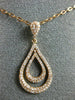 ESTATE .38CT ROUND DIAMOND 14KT ROSE GOLD 3D CLASSIC TEAR DROP FLOATING PENDANT