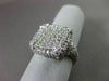 ESTATE LARGE 1.13CT DIAMOND 14KT WHITE GOLD PAVE FILIGREE SQUARE RING BEAUTIFUL!
