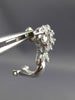 ANTIQUE 1.23CT DIAMOND 14KT WHITE GOLD 3D CLASSIC FLOWER LEAF EARRINGS #15877
