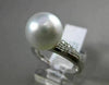ESTATE .14CT DIAMOND 14KT WHITE GOLD AAA SOUTH SEA PEARL 3D PAVE SOLITAIRE RING