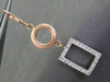 ESTATE LARGE .46CT DIAMOND 14KT WHITE & ROSE GOLD MATTE & SHINY HANGING EARRINGS
