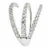 ESTATE WIDE .66CT DIAMOND 18KT WHITE GOLD 3D GRADUATING THREE ROW CLAW FUN RING