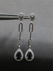 .78CT DIAMOND & AAA SAPPHIRE 14KT WHITE GOLD PEAR SHAPE & ROUND HANGING EARRINGS