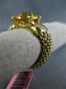 ESTATE LARGE 3.06CT DIAMOND & AAA CITRINE 14K YELLOW GOLD 3D MESH FLEXIBLE RING