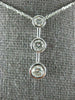 ESTATE .50CT DIAMOND 14KT WHITE GOLD 3 STONE PAST PRESENT FUTURE PENDANT #1718