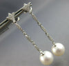 ESTATE LARGE .42CT DIAMOND & AAA SOUTH SEA PEARL 18K WHITE GOLD 3D CHANDELIER EARRINGS