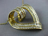 ESTATE EXTRA LARGE 3.07CT DIAMOND 14KT YELLOW GOLD 3D OPEN HEART SLIDE PENDANT