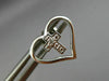 ESTATE .02CT DIAMOND 14KT WHITE GOLD 3D CLASSIC OPEN HEART CROSS STUD EARRINGS