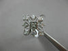 ESTATE WIDE .88CT PRINCESS CUT DIAMOND 14K WHITE GOLD 3D SNOWFLAKE FUN LOVE RING