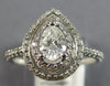 ESTATE WIDE 1.18CT DIAMOND 14KT WHITE GOLD 3D CLASSIC ROUND ENGAGEMENT RING