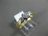 ESTATE .60CT DIAMOND 14KT TWO TONE GOLD 3 STONE SEMI BEZEL ENGAGEMENT RING #1541