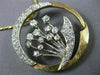 ANTIQUE LARGE 2.5CT OLD MINE CUT DIAMOND 14K TWO TONE GOLD FLOWER PENDANT #2490