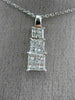 ESTATE .72CT DIAMOND 14K WHITE GOLD CLASSIC INVISIBLE GRADUATING PENDANT #21047