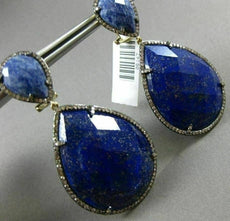 ESTATE LARGE 1.56CT CHOCOLATE FANCY DIAMOND & AAA AGATE 14K 2 TONE GOLD EARRINGS