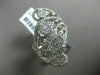 ESTATE LARGE .91CT DIAMOND 18KT WHITE GOLD 3D PAVE PEAR SHAPE HALO COCKTAIL RING