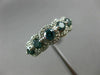 WIDE 1.23CT WHITE & BLUE DIAMOND 14K WHITE GOLD 5 STONE WEDDING ANNIVERSARY RING