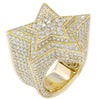 EXTRA LARGE 9.84CT DIAMOND 14KT YELLOW GOLD 3D STAR 3/4TH ETERNITY UNISEX RING