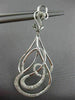 ESTATE 1.17CT DIAMOND 18KT WHITE GOLD 3D MULTI WAVE CLIP ON HANGING EARRINGS