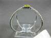 ESTATE LARGE .73CT DIAMOND & AAA YELLOW SAPPHIRE 14K WHITE GOLD 3D HALO FUN RING