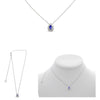 ESTATE .65CT DIAMOND & AAA TANZANITE 14KT WHITE GOLD 3D TEAR DROP HALO NECKLACE