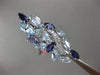 ESTATE EXTRA LARGE 6.66CT DIAMOND & MULTI GEM 14KT WHITE GOLD 3D LEAF FUN RING
