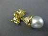 ESTATE LARGE 1.80CT DIAMOND & PEARL 18KT YELLOW GOLD BOW HANGING EARRINGS #26055