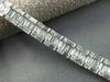 ESTATE WIDE 5.58CT ROUND BAGUETTE DIAMOND 18KT WHITE GOLD SQUARE TENNIS BRACELET