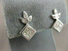 ESTATE 1.02CTW PRINCESS DIAMOND 14K WHITE GOLD HANGING EARRINGS F/G VVS/VS #3553