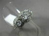 ESTATE 2.0CT DIAMOND 14KT WHITE GOLD 3D 3 STONE FILIGREE HALO ENGAGEMENT RING