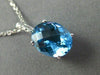 ESTATE 2.91CT DIAMOND & EXTRA FACET BLUE TOPAZ 14KT WHITE GOLD FLOATING PENDANT