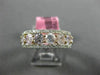 WIDE 1.68CT WHITE & PINK DIAMOND 18K WHITE & ROSE GOLD 3D HALO ANNIVERSARY RING