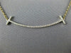 ESTATE LARGE .35CT DIAMOND 18KT TWO TONE GOLD 3D CLASSIC T BAR LOVE NECKLACE
