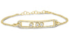 .42CT DIAMOND 14K YELLOW GOLD PAST PRESENT FUTURE FLOATING ADJUSTABLE BRACELET