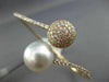 ESTATE LARGE 2.60CT DIAMOND & AAA SOUTH SEA PEARL 18KT ROSE GOLD BANGLE BRACELET