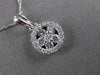 ESTATE .28CT ROUND DIAMOND 14K WHITE GOLD CLASSIC FLOWER HALO FLOATING PENDANT