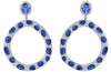 EXTRA LARGE 35.2CT DIAMOND & AAA SAPPHIRE 18KT WHITE GOLD MULTI SHAPE EARRINGS