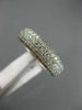 ESTATE WIDE 1.02CT DIAMOND 14KT WHITE GOLD 3D MULTI ROW HEART ANNIVERSARY RING