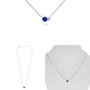 .92CT DIAMOND & AAA SAPPHIRE 14K WHITE GOLD ROUND DOUBLE SOLITAIRE LOVE NECKLACE