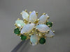ANTIQUE LARGE 2.60CT AAA OPAL & EMERALD 14KT YELLOW GOLD CLUSTER RING #22660