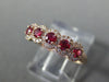 ESTATE .56CT DIAMOND & AAA RUBY 14KT ROSE GOLD 5 STONE WEDDING ANNIVERSARY RING