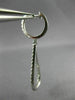 ESTATE .90CT DIAMOND 18KT WHITE GOLD 3D CLASSIC OPEN TEAR DROP HANGING EARRINGS