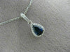 ESTATE .67CT DIAMOND & AAA SAPPHIRE 14KT WHITE GOLD TEAR DROP PEAR SHAPE PENDANT