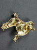 ANTIQUE LARGE .02CT OLD MINE DIAMOND 14K YELLOW GOLD POODLE DOG BROOCH PIN 27039