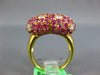 ESTATE LARGE 8.0CT DIAMOND & AAA PINK SAPPHIRE 18KT YELLOW GOLD PUFF HEART RING
