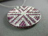 LARGE 3.71CT DIAMOND & AAA PINK SAPPHIRE 18KT WHITE GOLD ROUND STAR LOVE PENDANT