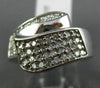 ESTATE WIDE .75CT DIAMOND 14KT WHITE GOLD 3D CRISS CROSS ZIG ZAG MULTI ROW RING