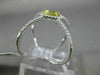 ESTATE LARGE .73CT DIAMOND & AAA YELLOW SAPPHIRE 14K WHITE GOLD 3D HALO FUN RING