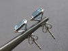 2.16CT DIAMOND & AAA AQUAMARINE 14K WHITE GOLD EMERALD CUT & ROUND STUD EARRINGS